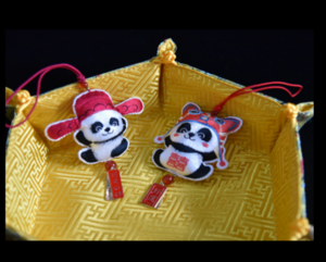 博士帽，虎头帽香包（双面绣）